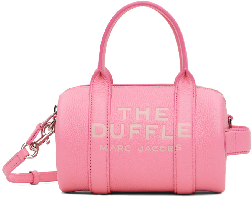 

Розовая дорожная сумка The Leather Mini Marc Jacobs, цвет Petal pink
