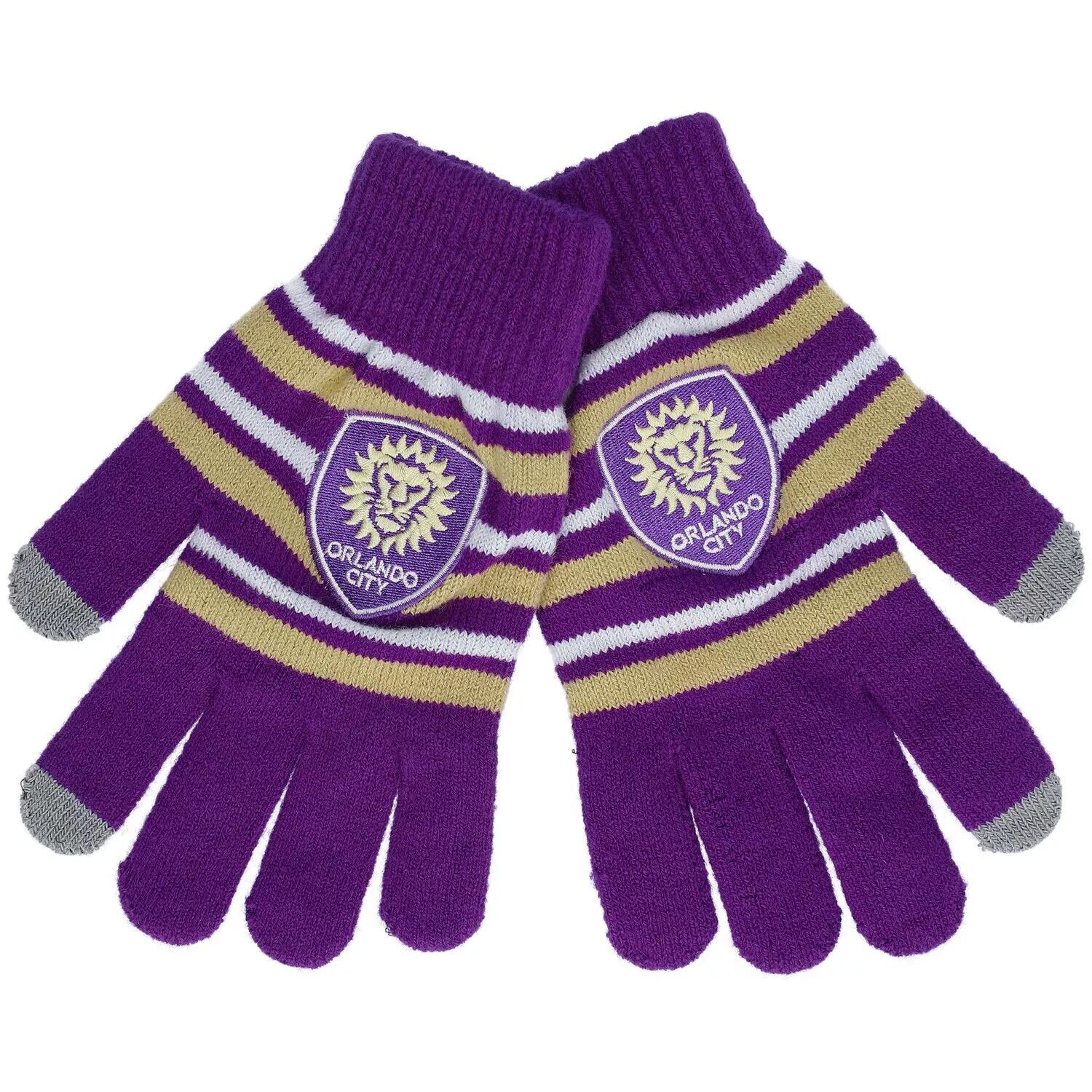 

Вязаные перчатки Orlando City SC в полоску
