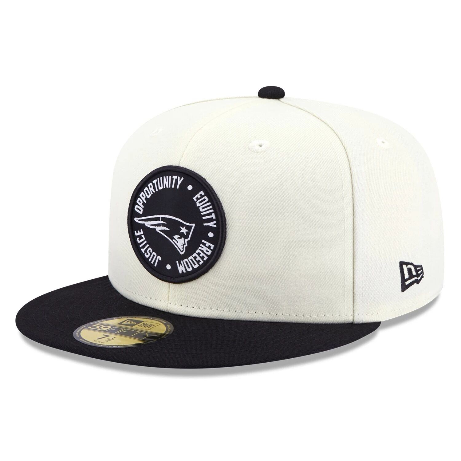 

Мужская облегающая шляпа New Era Cream/Black New England Patriots 2022 Inspire Change 59FIFTY