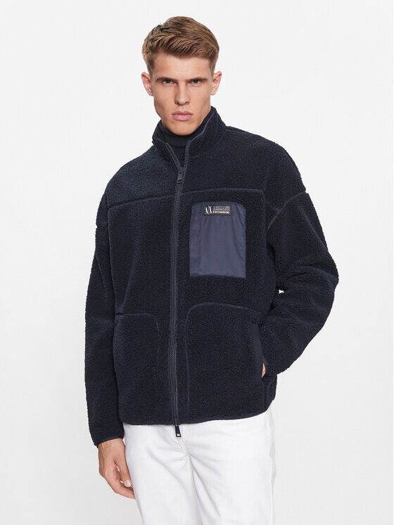 

Флисовая куртка стандартного кроя Armani Exchange, синий