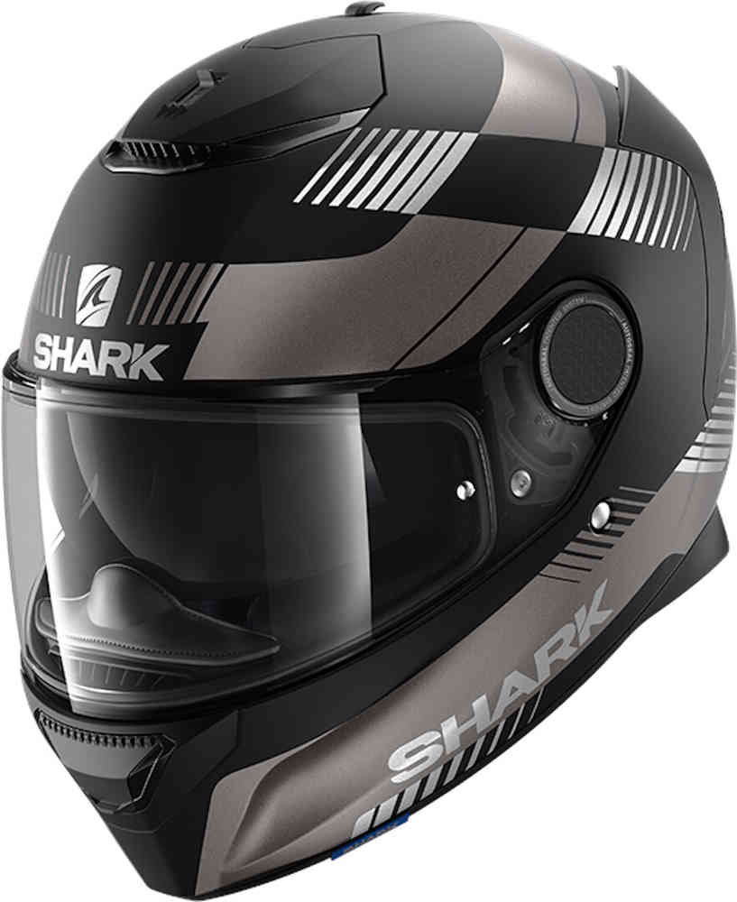 цена Спартанский Страд Шлем Shark, черный матовый/серый