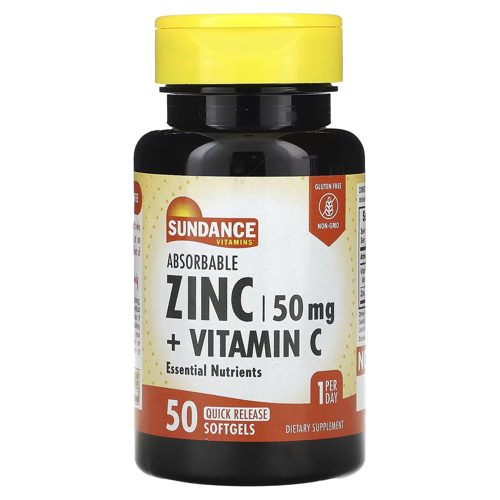 Sundance Витамины Рассасывающиеся цинк + витамин С, 50 мягких таблеток быстрого высвобождения Sundance Vitamins