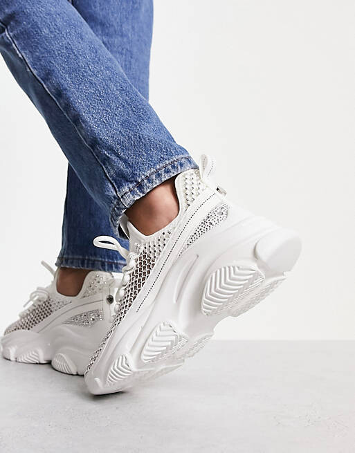 

Белые массивные кроссовки со стразами Steve Madden Poise