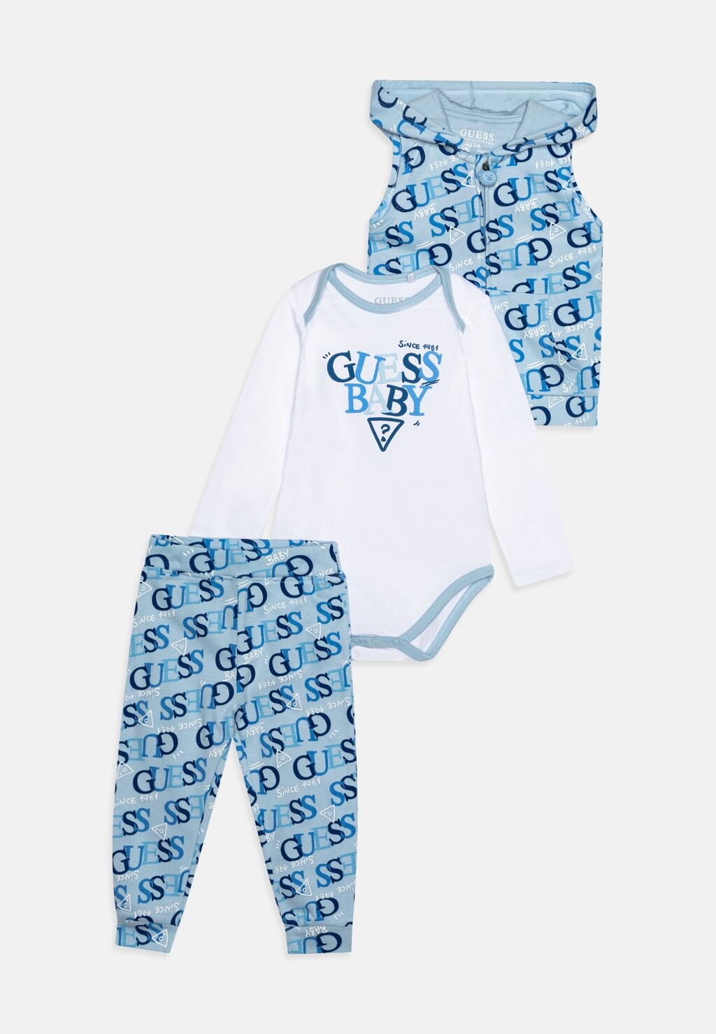 

Брюки NEWBORN HOODED SET Guess, цвет blue