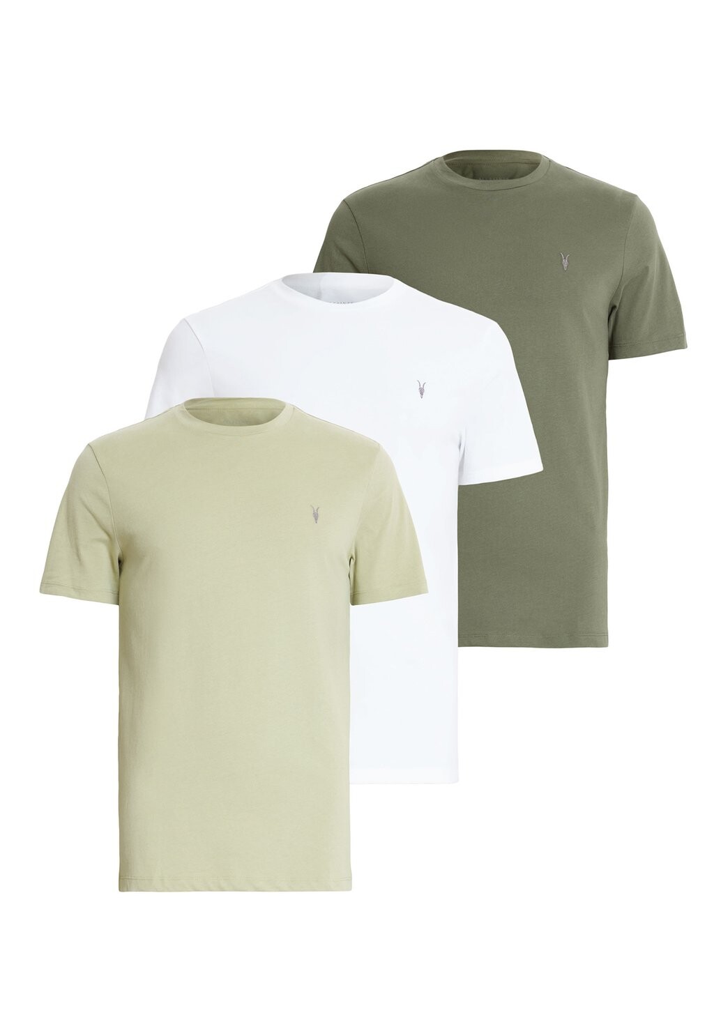 

Базовая футболка Brace Crew 3 Pack AllSaints, зеленый/оптически белый