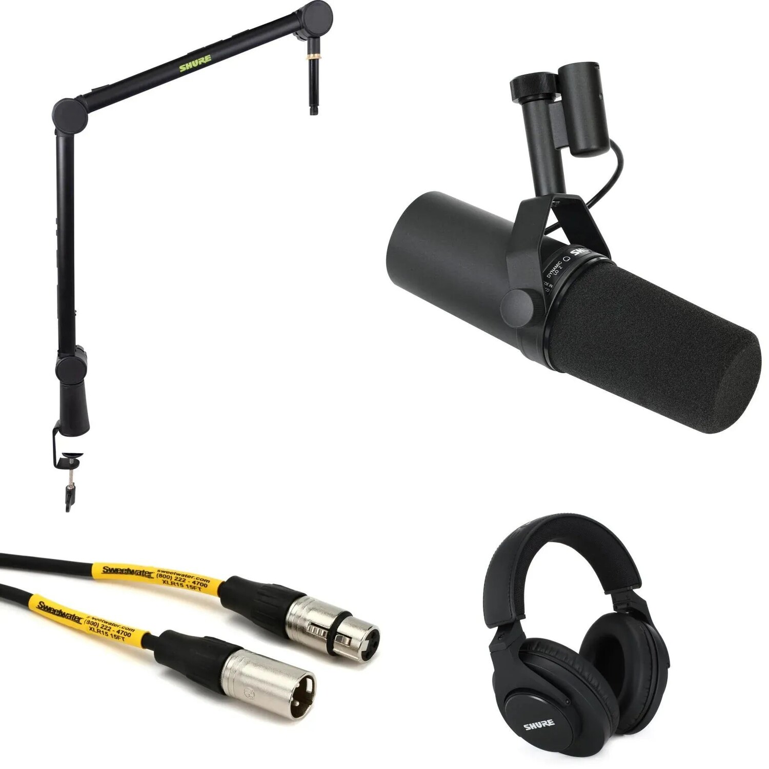 

Динамический микрофон Shure SM7B со штангой и комплектом наушников