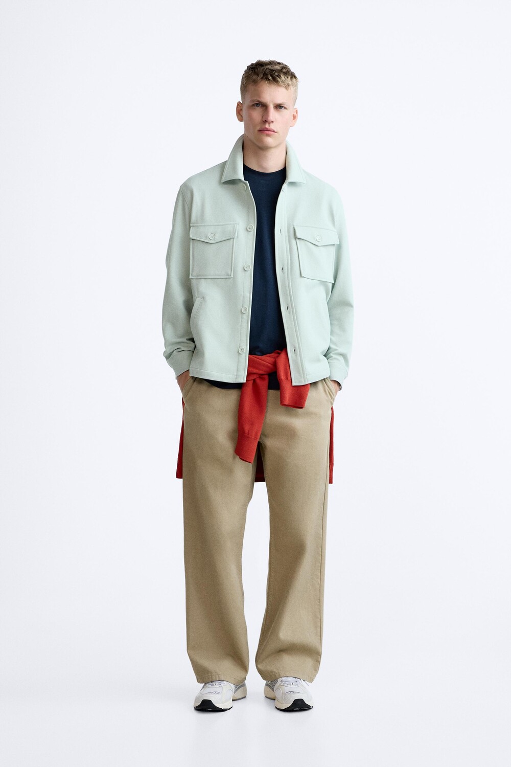 

Мягкая рубашка ZARA, цвет морской волны