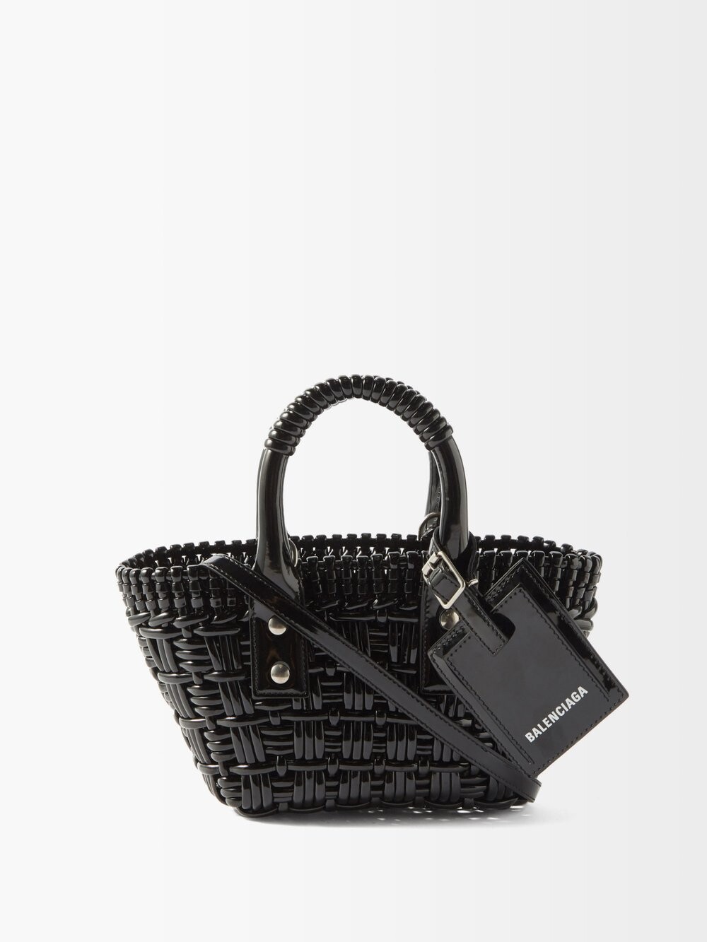 

Сумка-корзина bistro xxs из плетеной искусственной кожи Balenciaga, черный