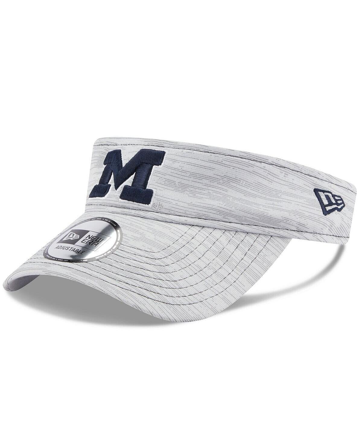 

Мужской серый регулируемый козырек с логотипом Michigan Wolverines New Era