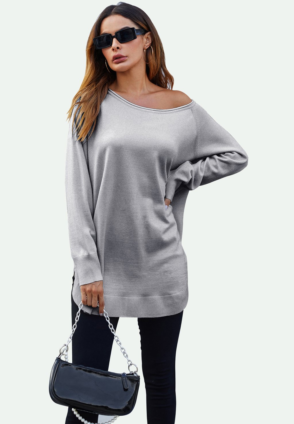 цена Вязаный свитер OVERSIZE FS Collection, цвет grey