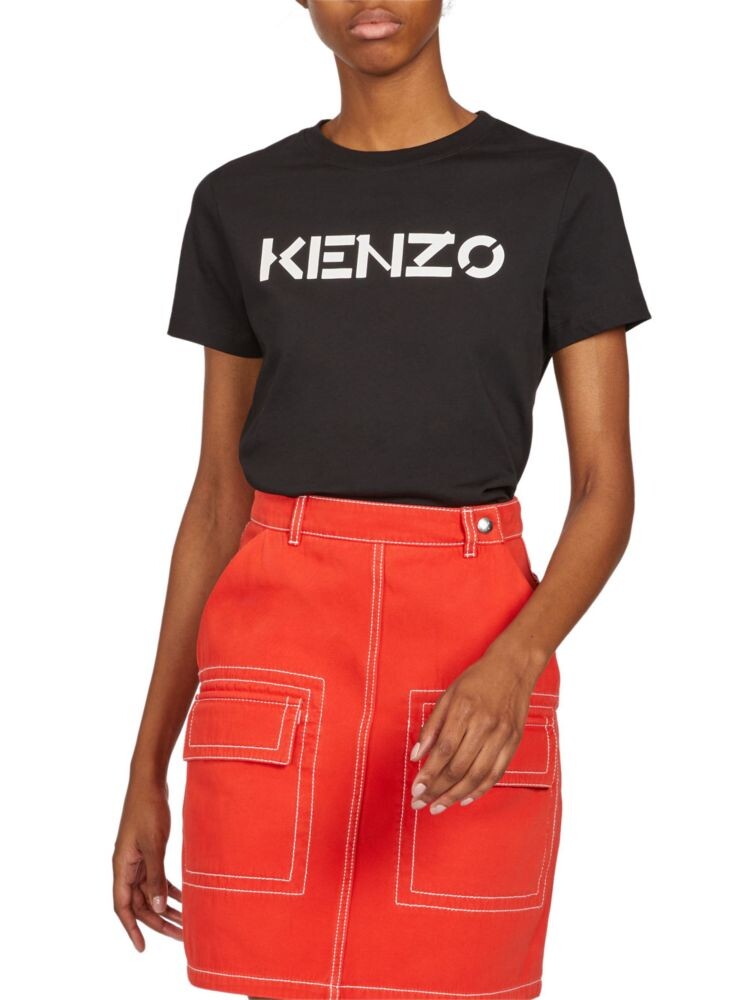 

Классическая футболка с круглым вырезом и логотипом Kenzo, черный