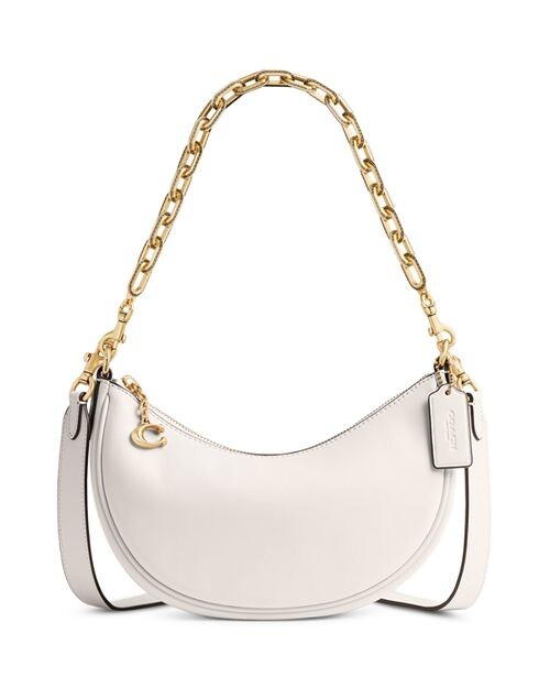 

Кожаная сумка через плечо Mira с полумесяцем COACH, цвет White