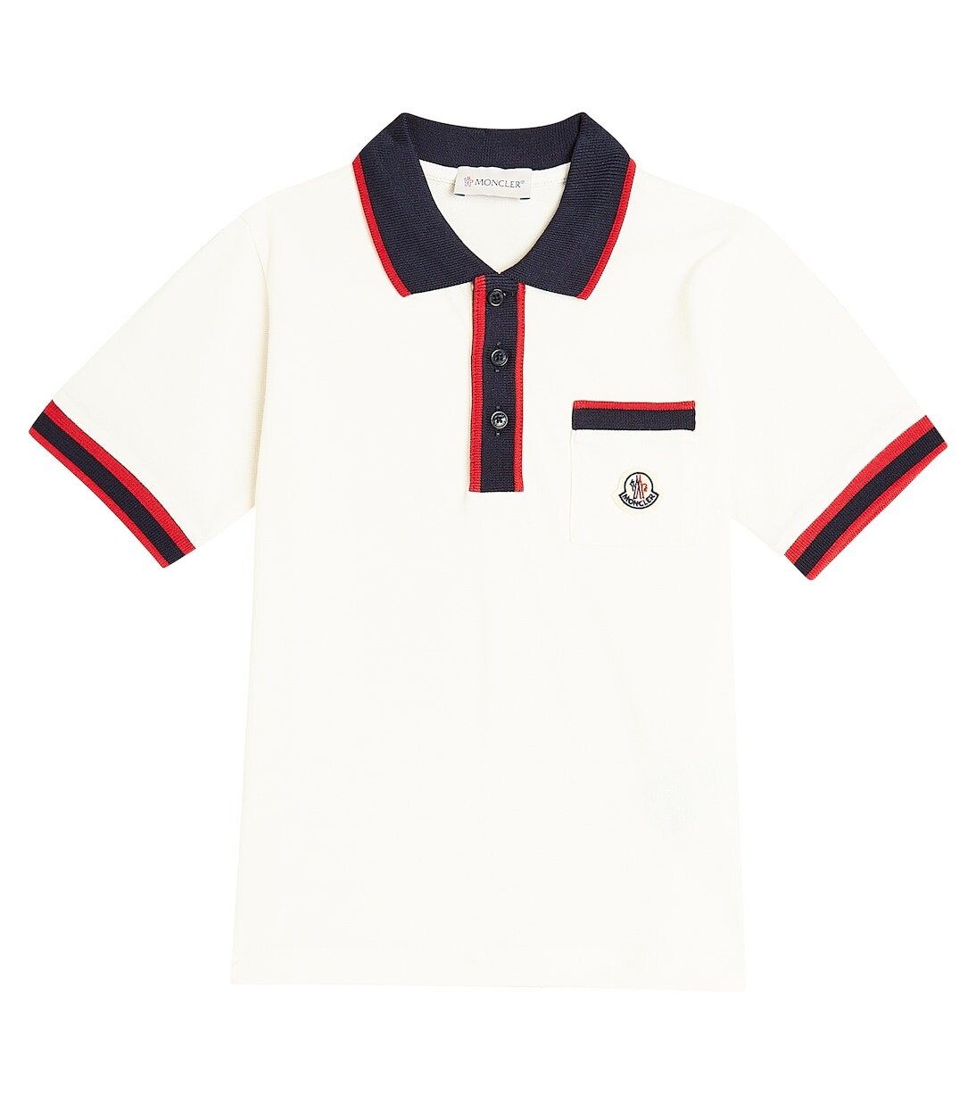 

Хлопковая рубашка-поло Moncler Enfant, белый