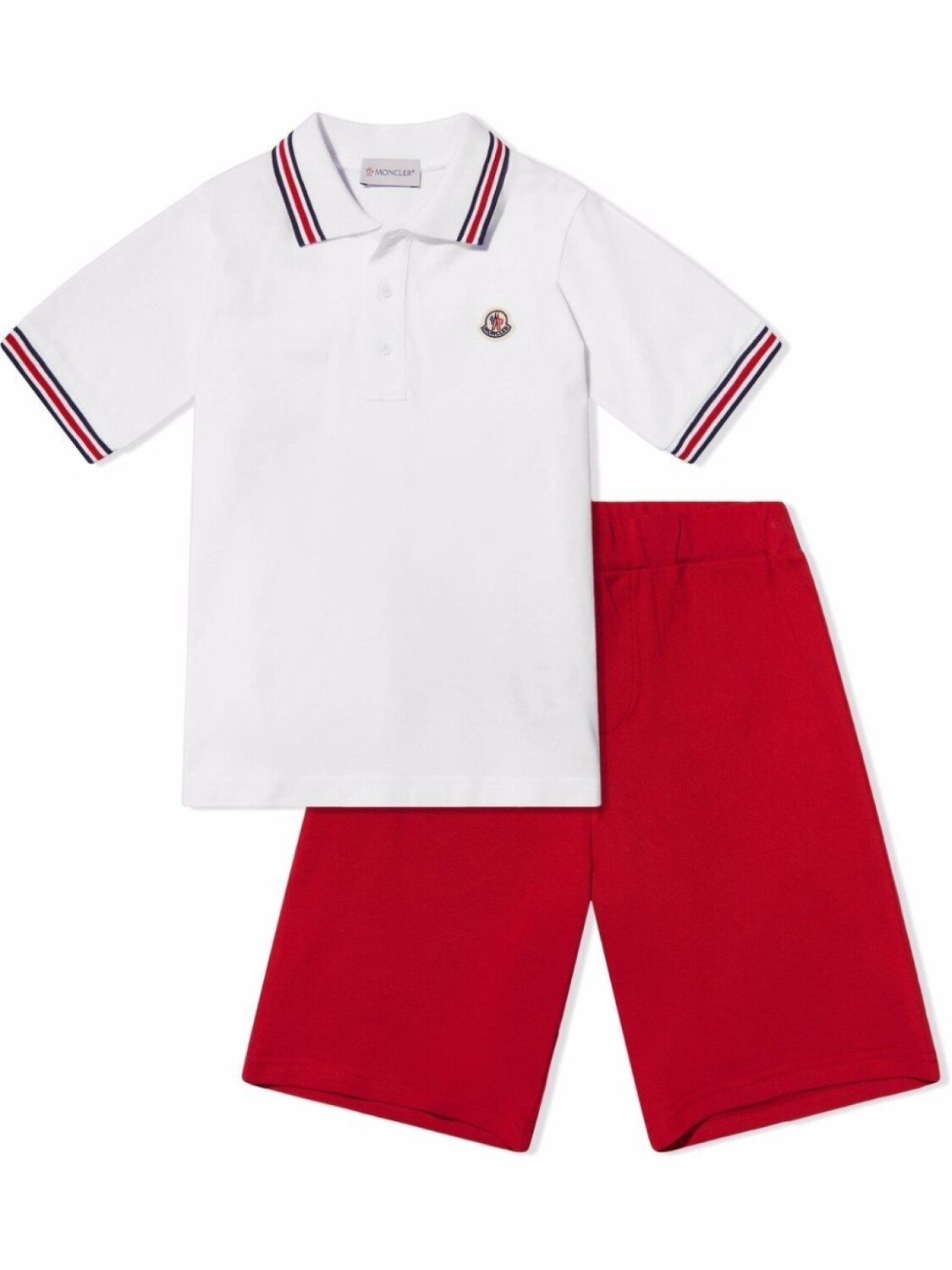 

Moncler Enfant комплект из рубашки поло и брюк с логотипом, белый