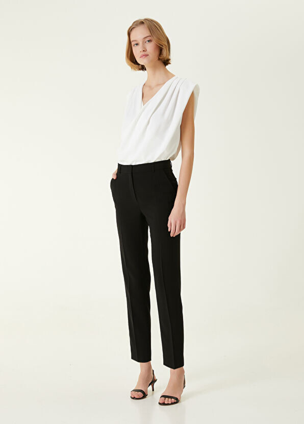 

Креповые брюки морковного кроя Beymen Collection, черный