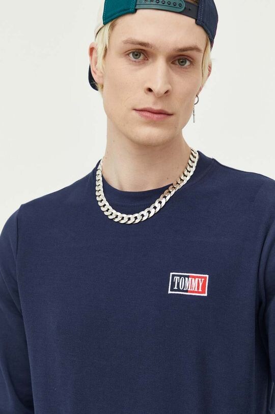 

Футболка с длинными рукавами, хлопок Tommy Jeans, темно-синий
