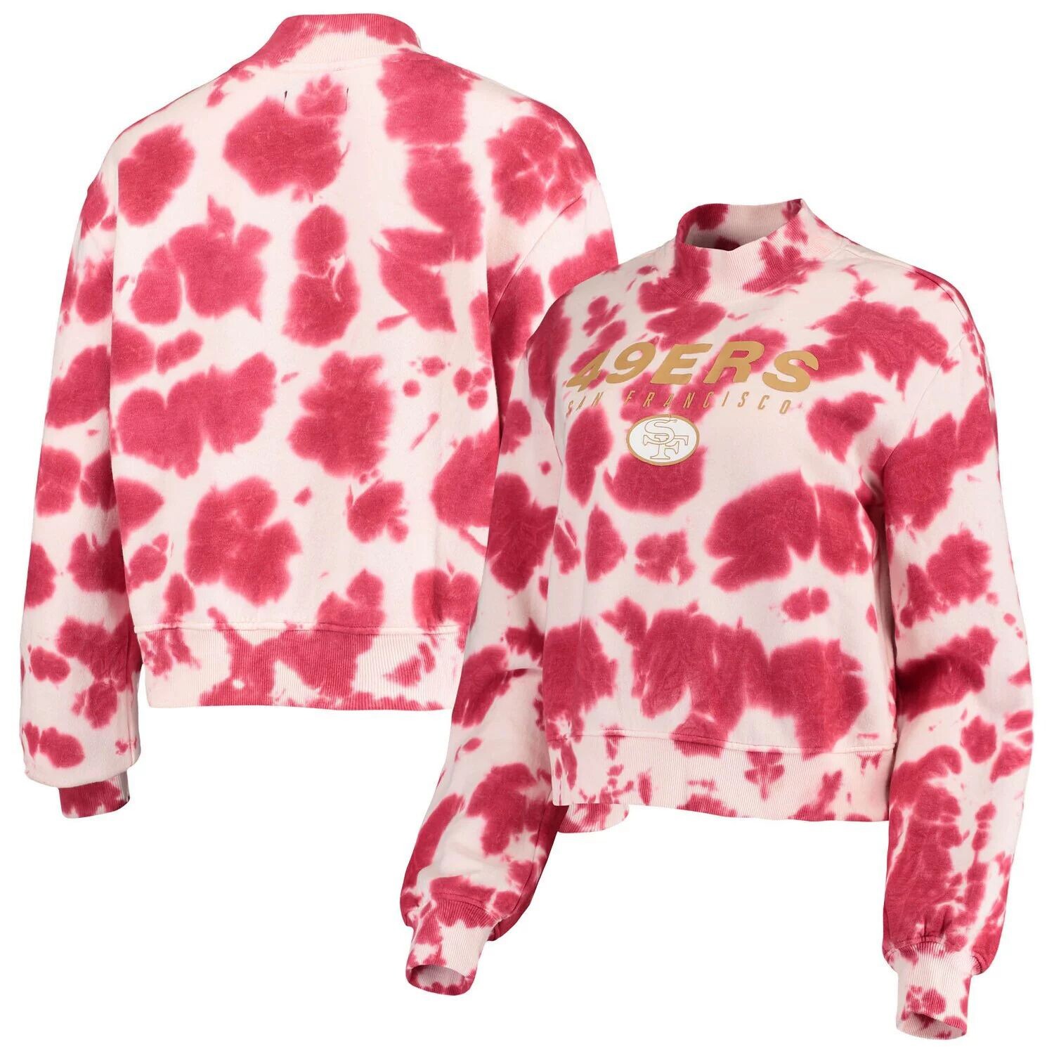 

Женский укороченный пуловер с принтом тай-дай Scarlet San Francisco 49ers Tie Dye, толстовка