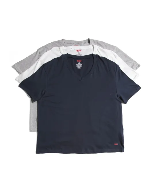 

3 пары футболок с V-образным вырезом Levis, цвет Multi