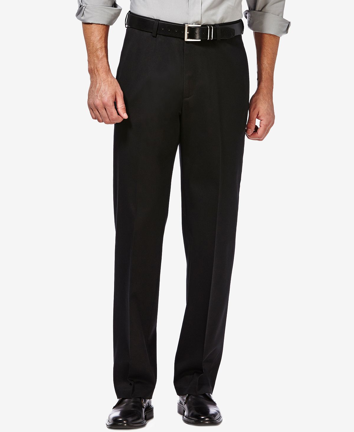 цена Мужские брюки премиум-класса без железа цвета хаки, классический крой, плоская передняя часть, потайная расширяемая талия Haggar