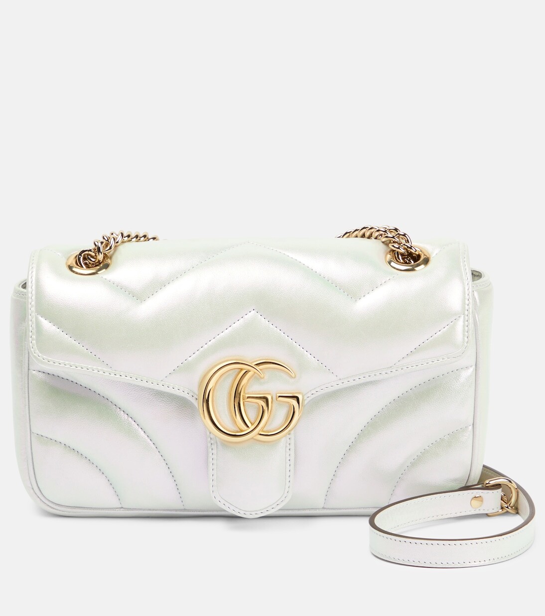 

Маленькая кожаная сумка на плечо gg marmont Gucci, белый