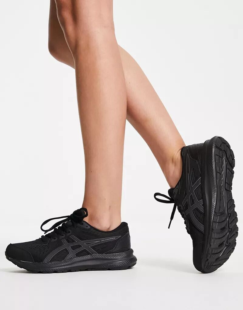 

Нейтральные кроссовки Asics Gel-Contend 8 тройного черного цвета