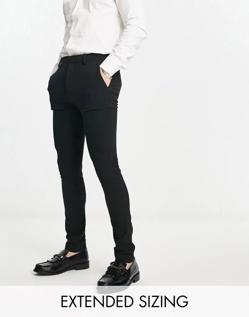 Чрезвычайно узкие элегантные брюки черного цвета ASOS