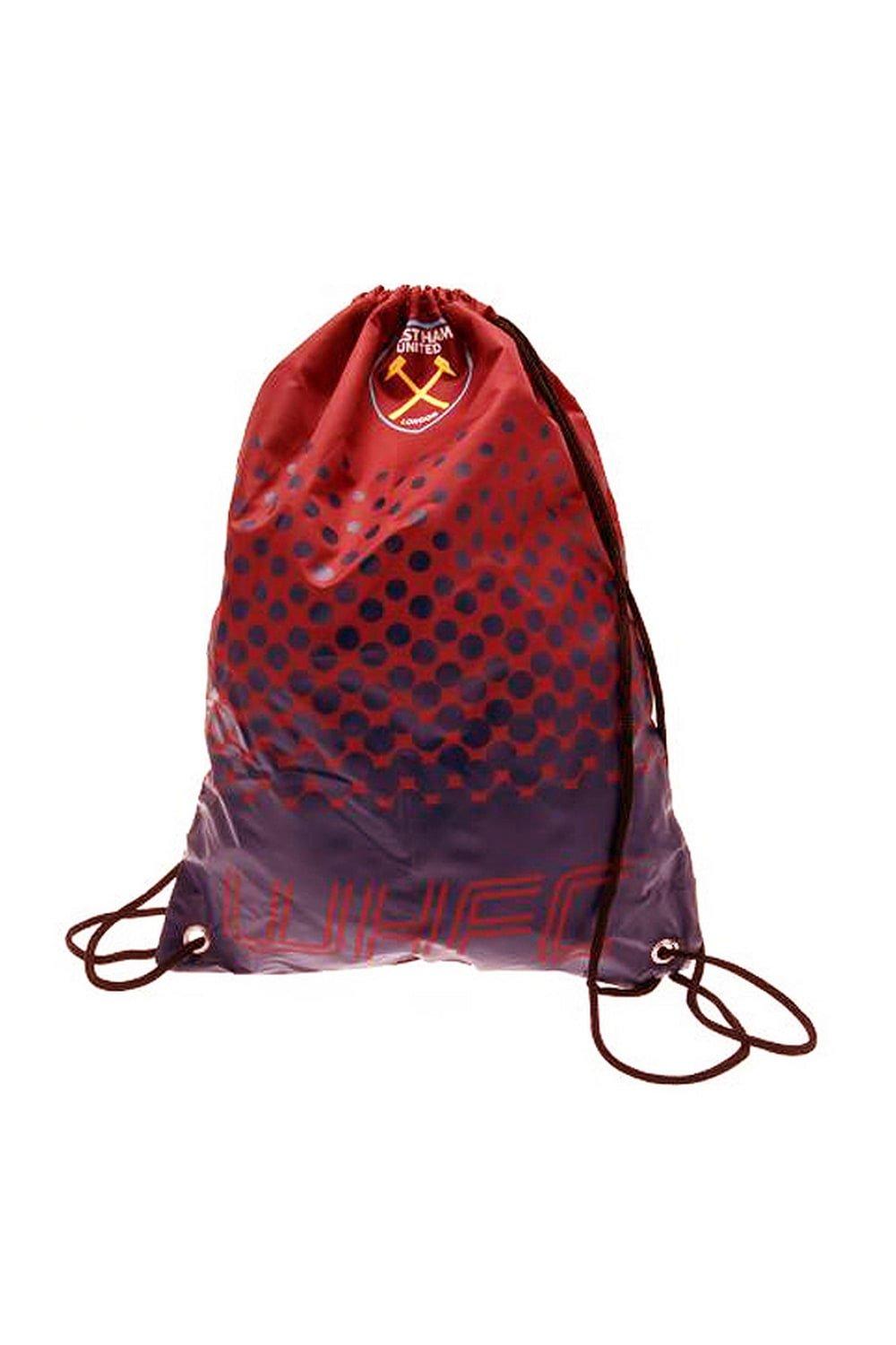цена Официальная спортивная сумка West Ham FC Fade Football Crest со шнурком для спортзала West Ham United FC, красный