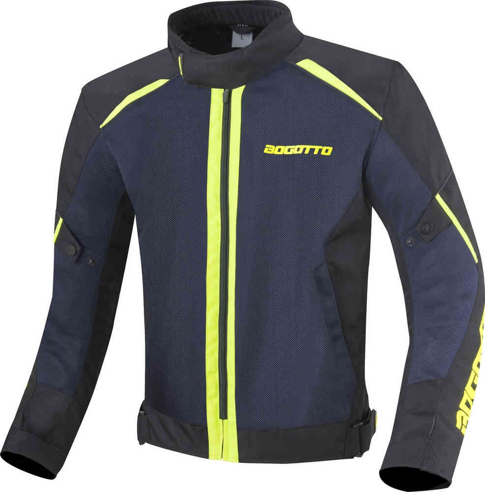 Мотоциклетная текстильная куртка Blaze-Air Bogotto, черный/синий/желтый флуоресцентный