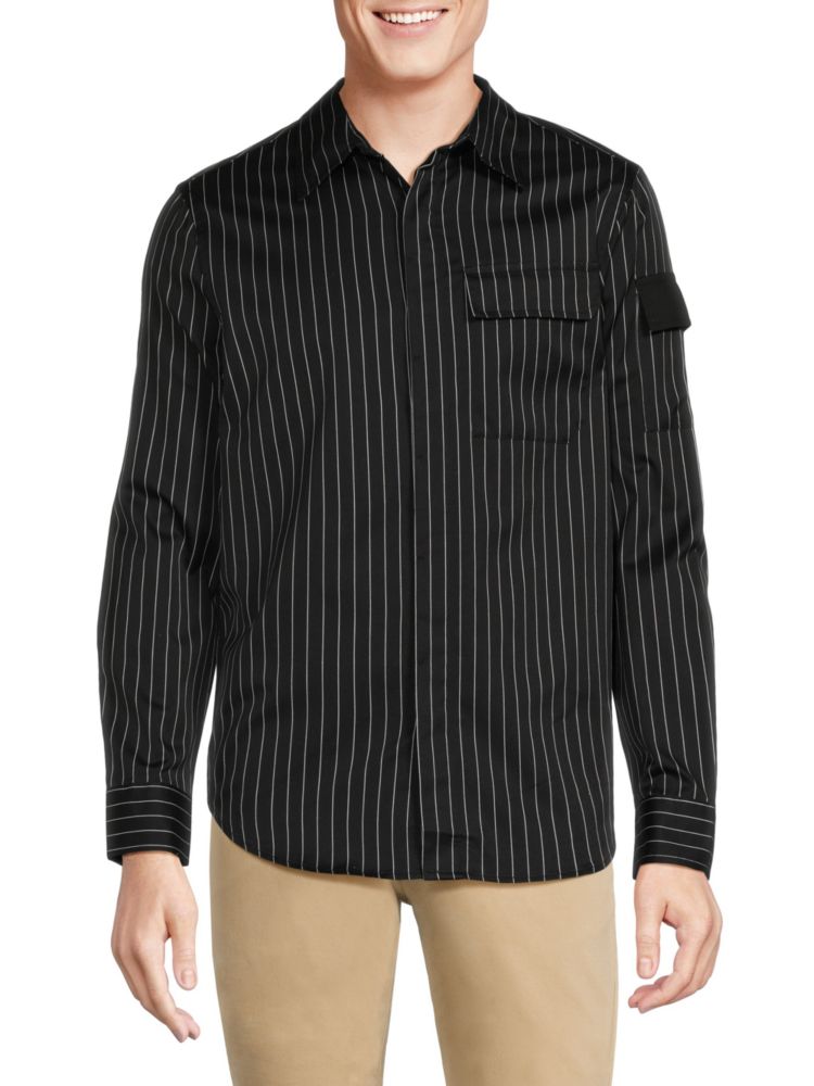 Полосатая рубашка на пуговицах Karl Lagerfeld Paris, черный