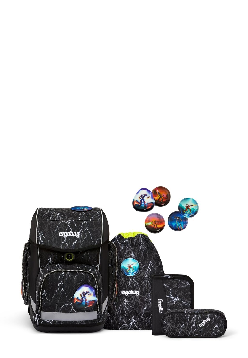 

Школьная сумка CUBO 5-TEILIG Ergobag, цвет super reflektbär