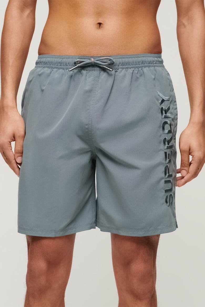 

Премиальные шорты для плавания с вышитым логотипом Superdry, серый