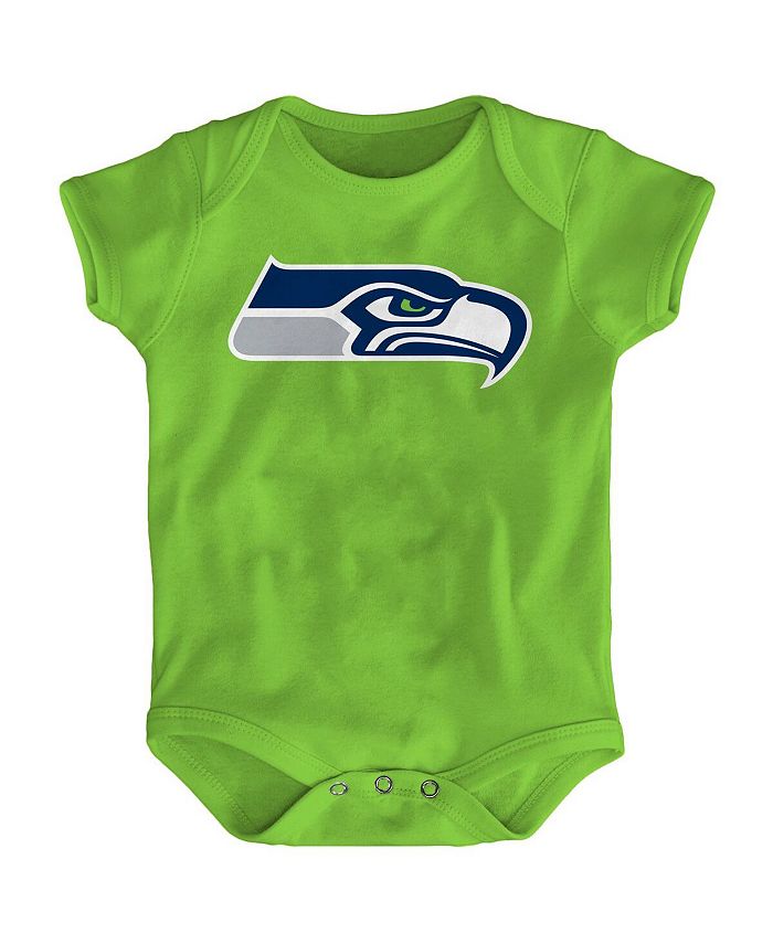 Неоново-зеленое боди с логотипом команды Seattle Seahawks для новорожденных Outerstuff, зеленый
