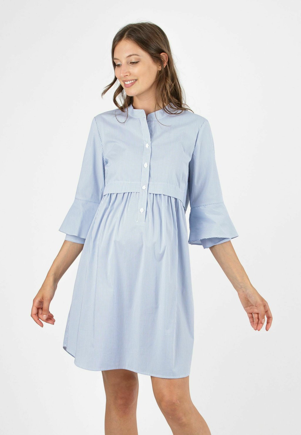 Платье-рубашка Attesa Maternity, светло-синий рубашка платье esprit maternity синий