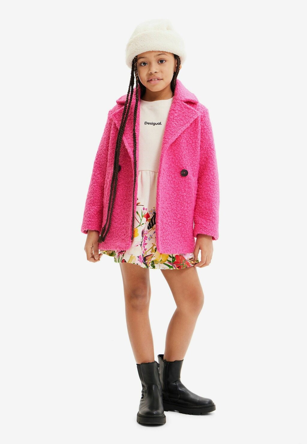 

Короткое пальто Double-Breasted Bouclé Desigual, красный