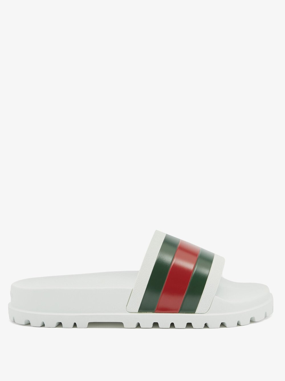 

Резиновые шлепанцы в полоску web Gucci, белый