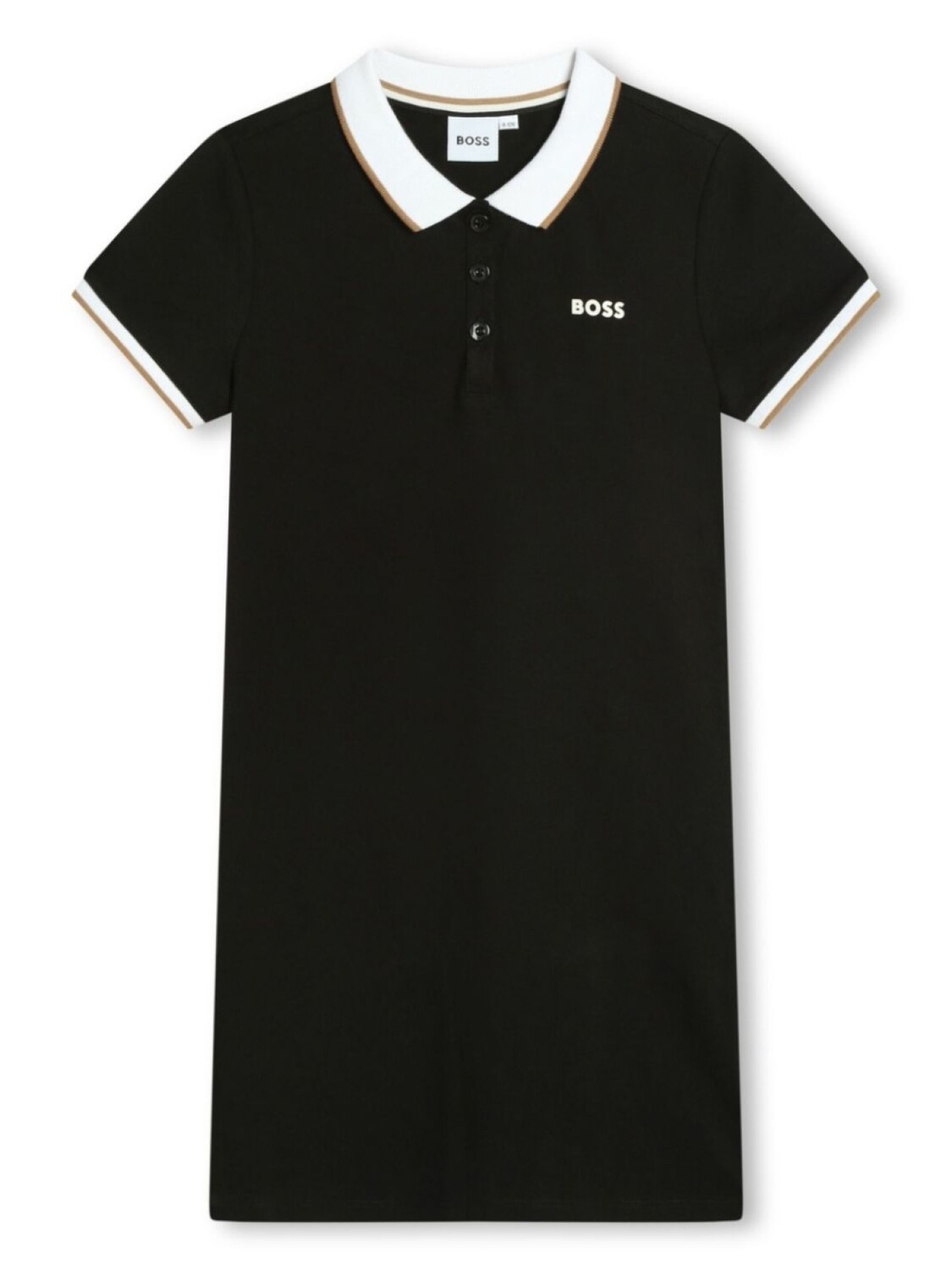 

BOSS Kidswear платье мини с воротником поло и логотипом, черный