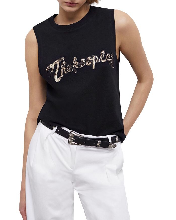 

Хлопковый топ со змеиным логотипом The Kooples