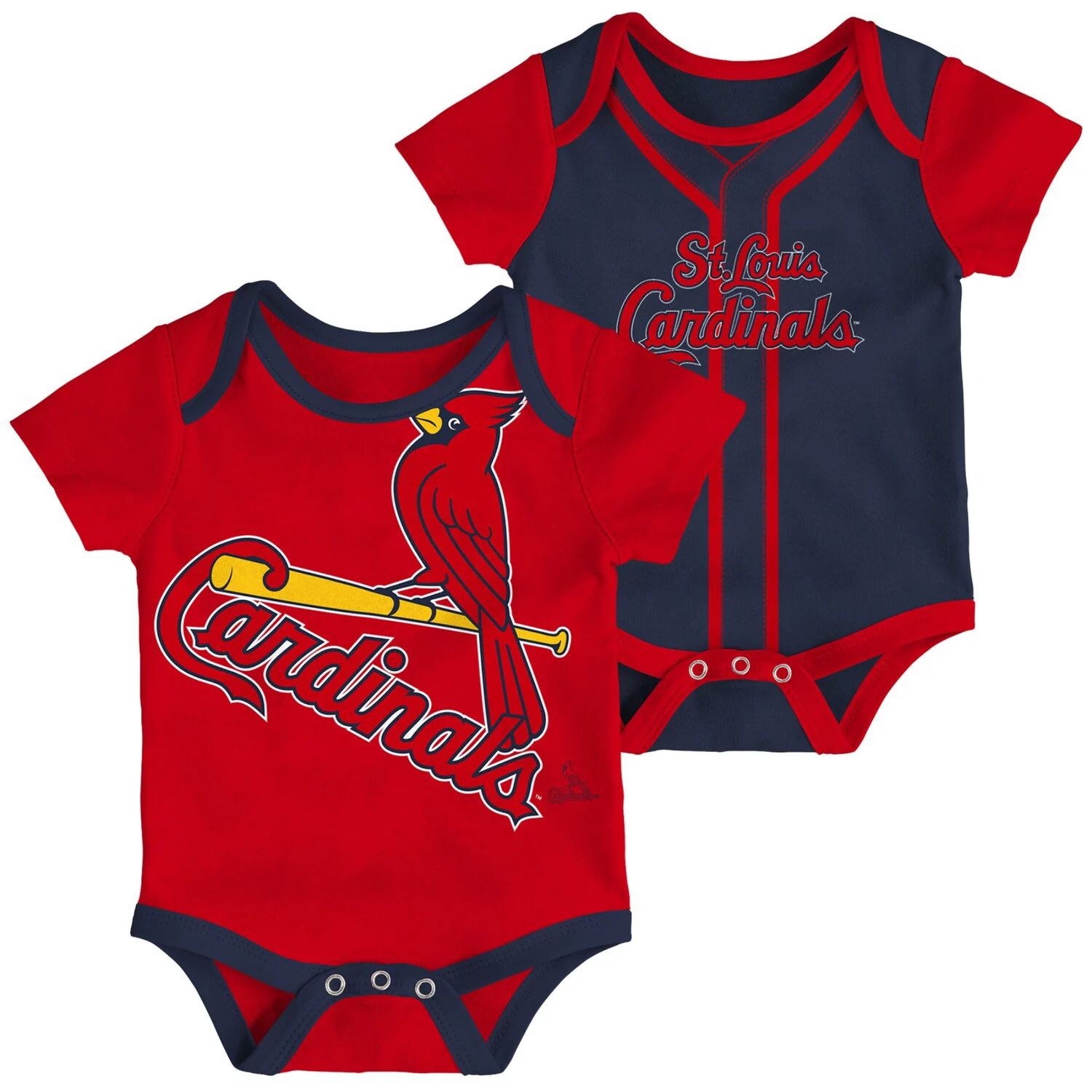 цена Комплект из 2 двойных боди для младенцев, красный/темно-синий St. Louis Cardinals Outerstuff