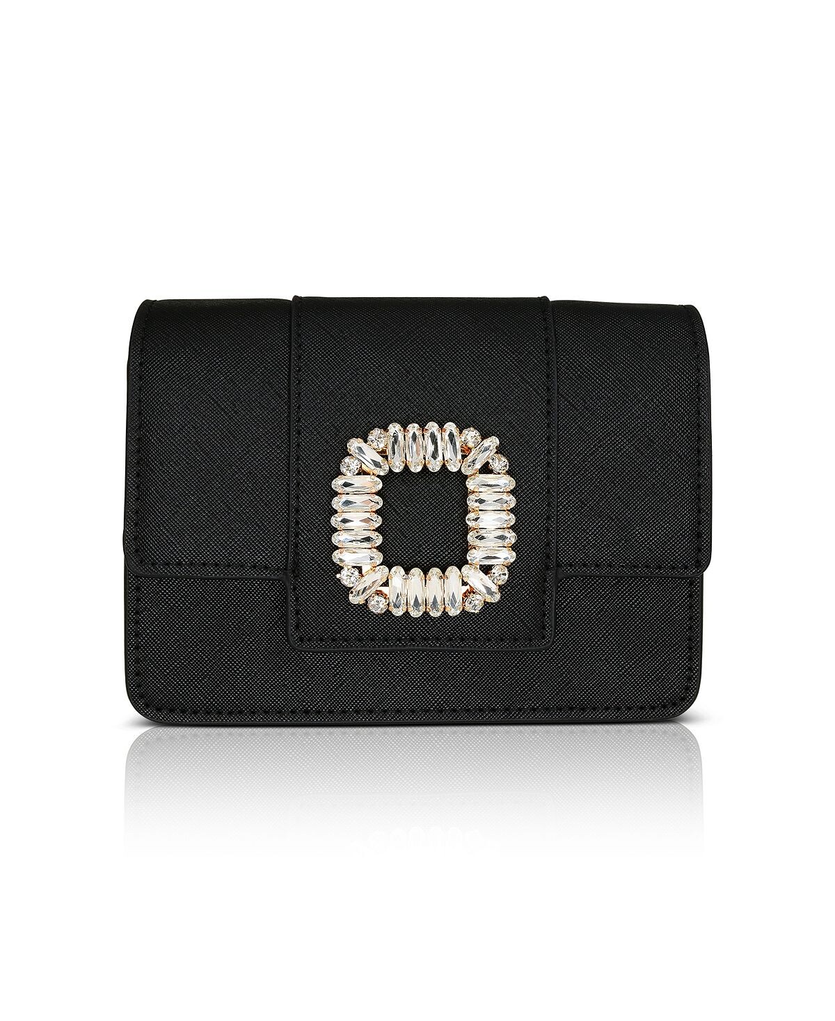 

Женский клатч трапециевидной формы из сафьяновой кожи Valentine Jewel Badgley Mischka, черный