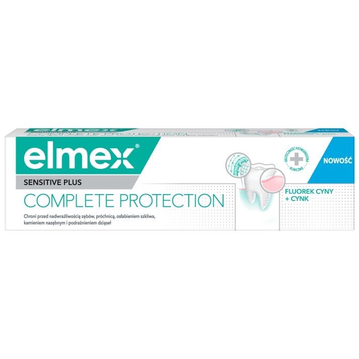 Elmex Sensitive Plus Complete Protection Зубная паста, 75 ml зубная щетка parodontax complete protection