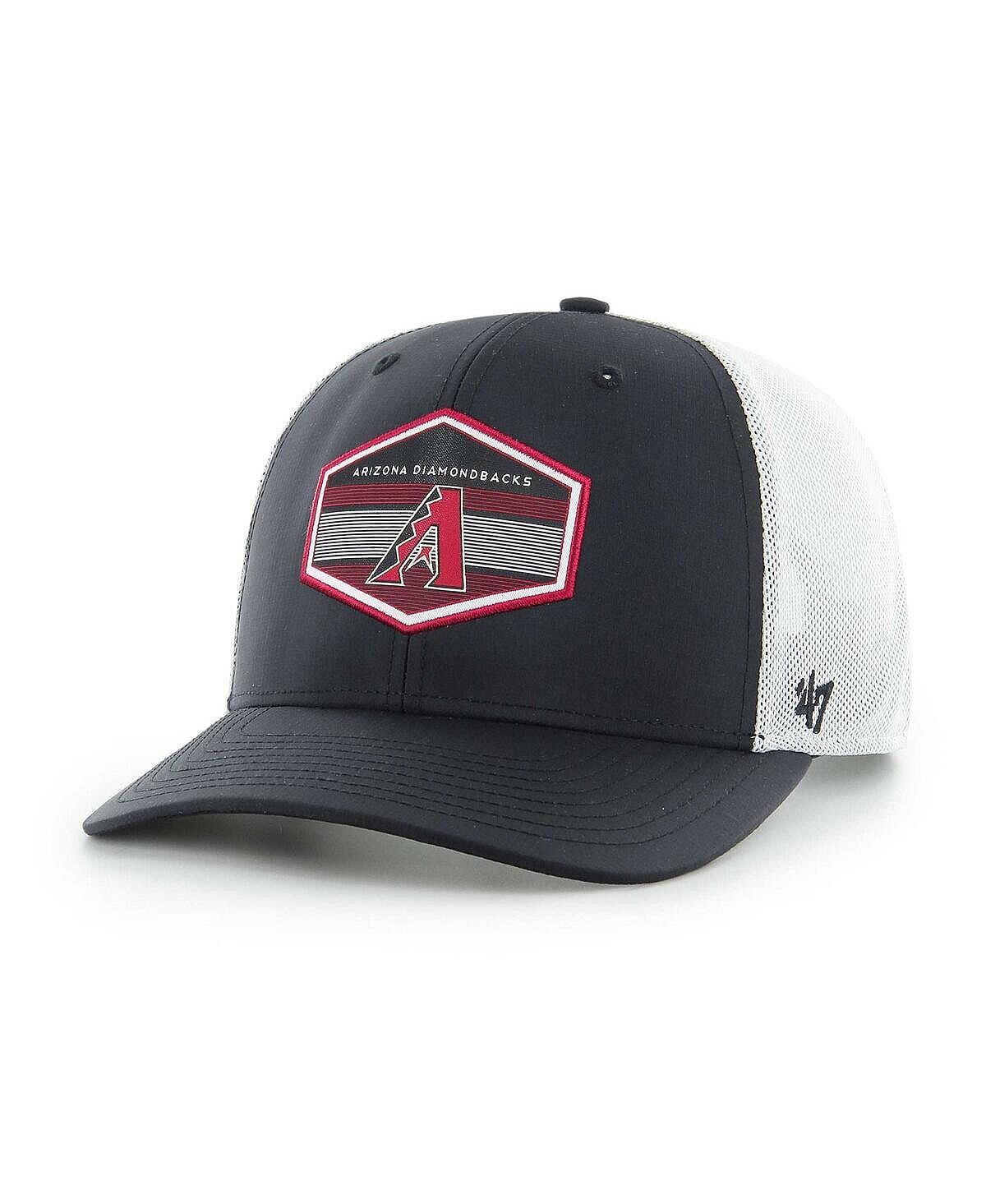 

Мужская черно-белая кепка Arizona Diamondbacks Burgess Trucker Snapback '47 Brand