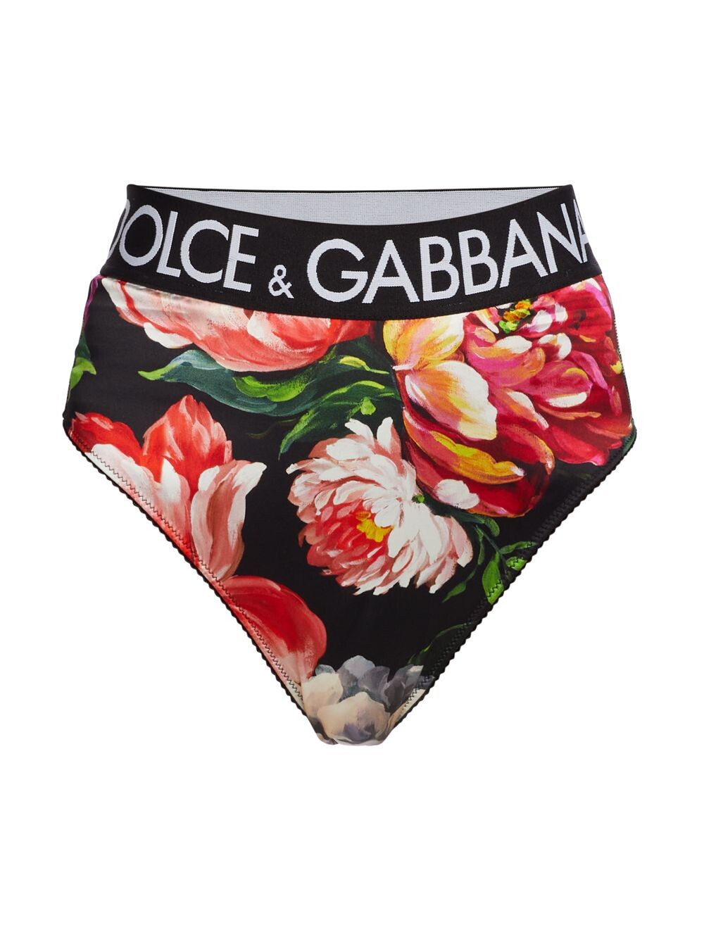 

Трусики с высокой талией и цветочным принтом DOLCE&GABBANA