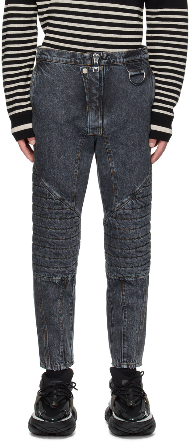 

Черные джинсы в рубчик Balmain
