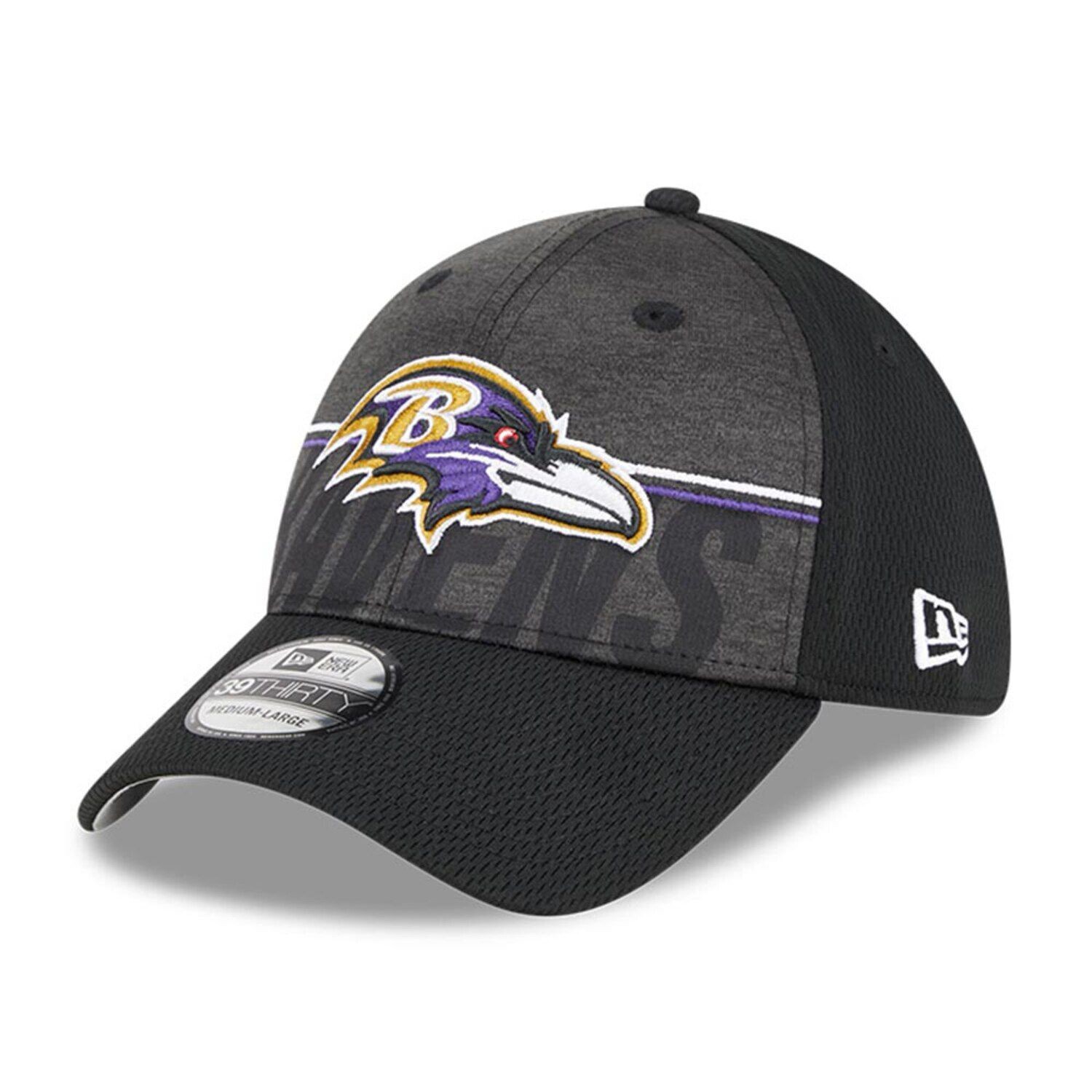 

Мужская черная кепка New Era Baltimore Ravens 2023 NFL Training Camp 39THIRTY Flex Fit Hat