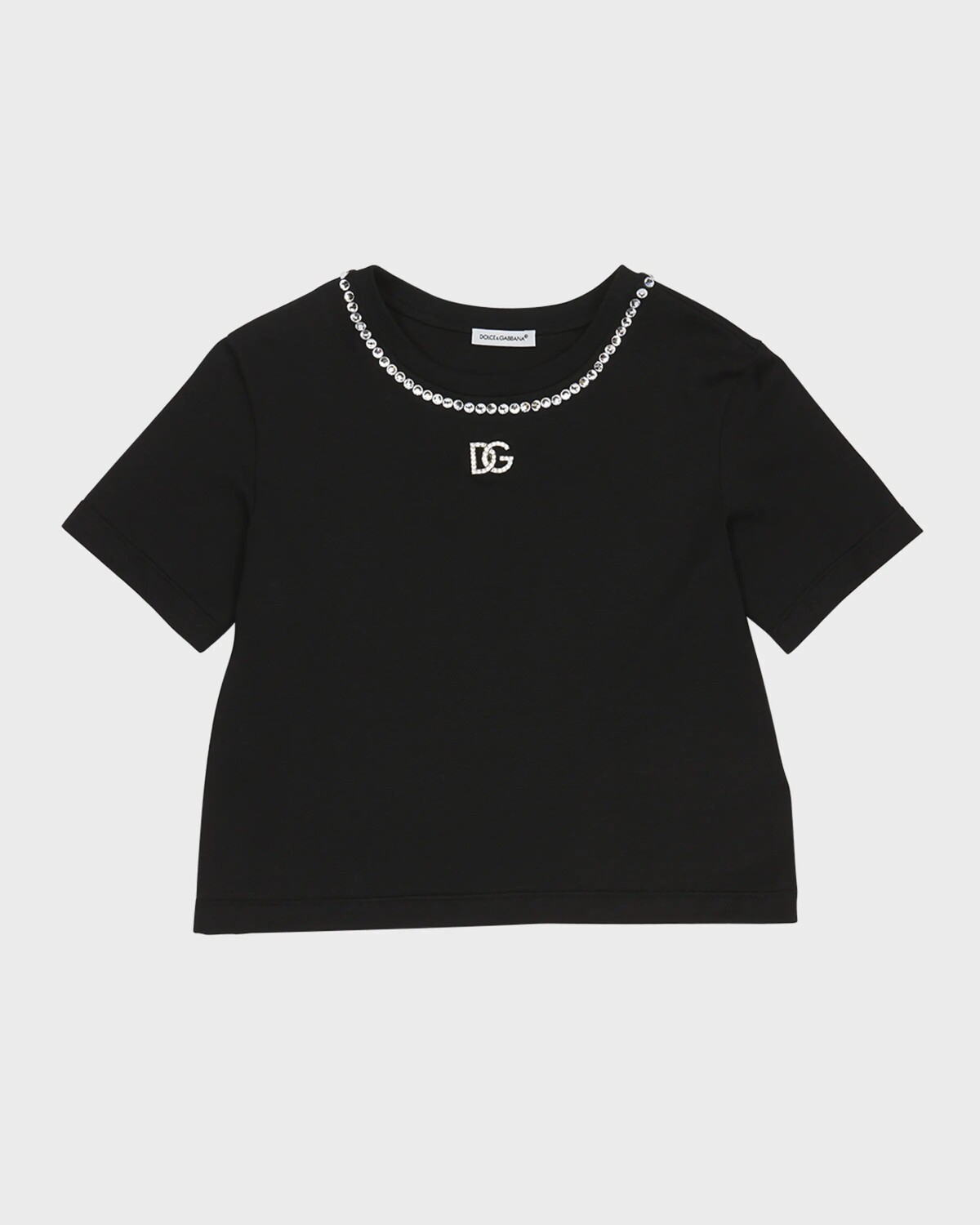 

Украшенная футболка с логотипом для девочек Dolce&Gabbana, цвет Black