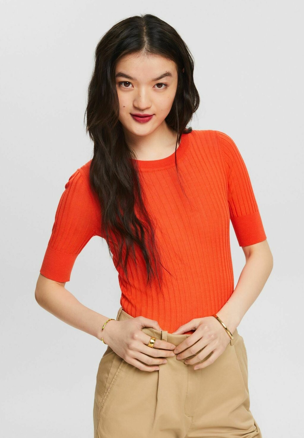 Футболка базовая Esprit, цвет bright orange футболка базовая esprit цвет bright orange