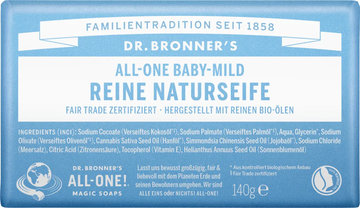 

Мыло кусковое натуральное детское мягкое 140г. Dr.Bronner's