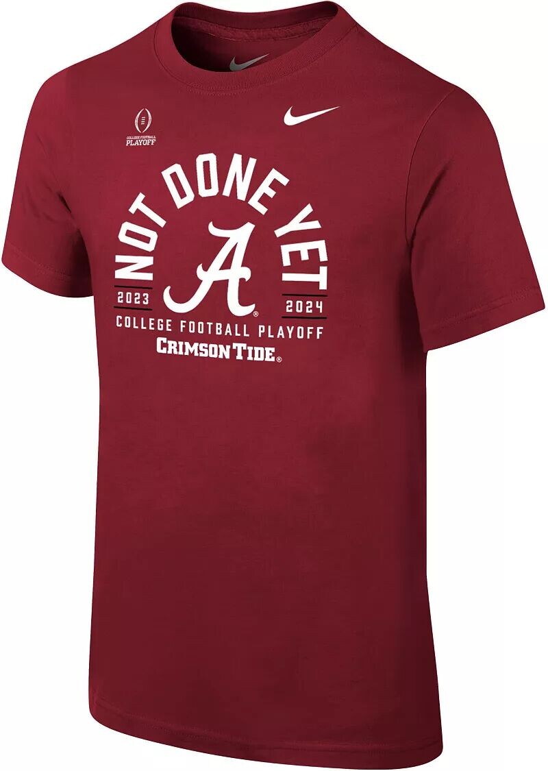

Футболка Nike Youth 2023–24 College Football Playoff Rose Bowl Bound Alabama Crimson Tide еще не завершена