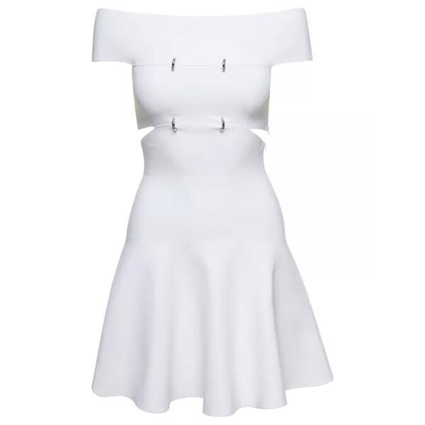 

Платье off-the-shoulders mini dress with d rings in Alexander Mcqueen, белый