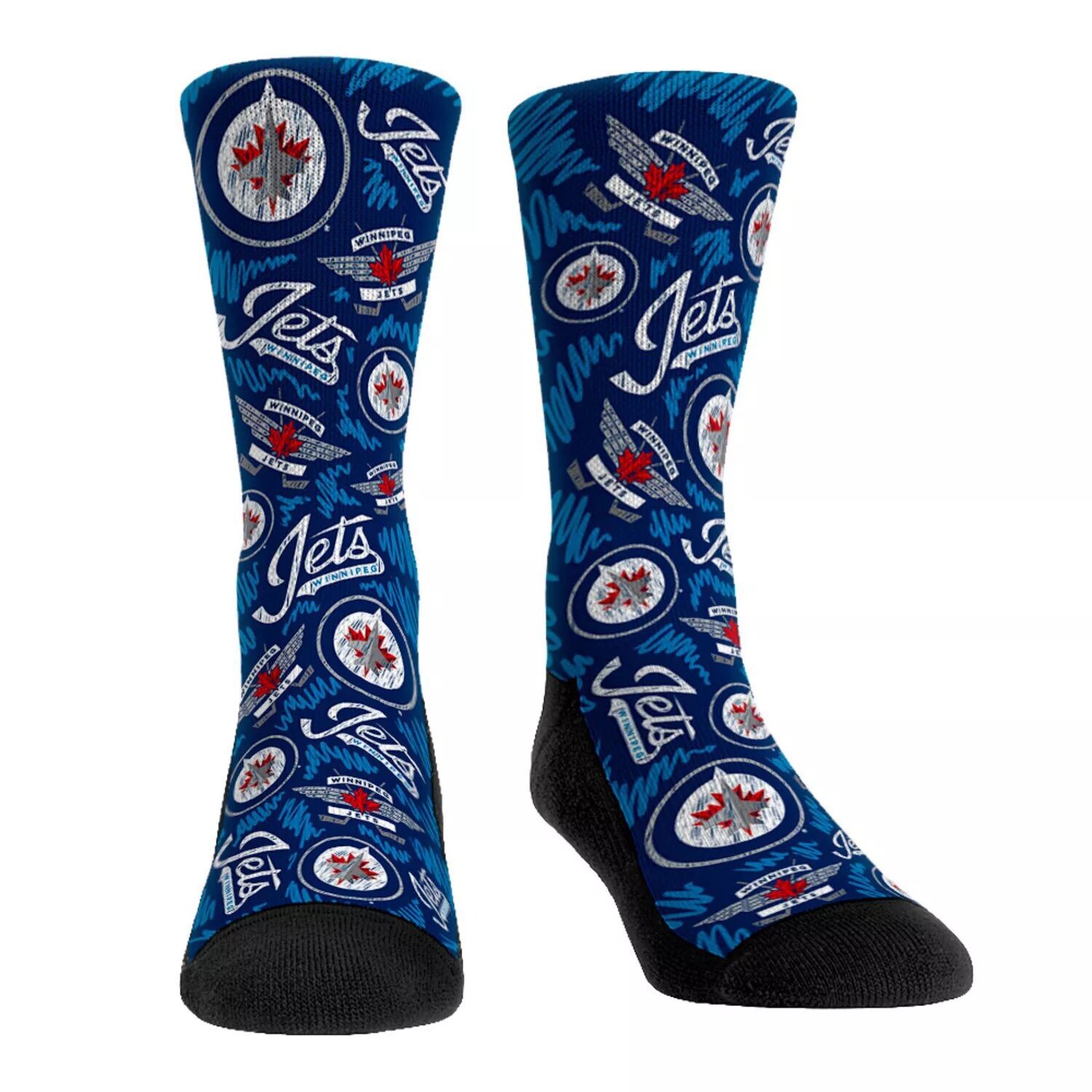 

Молодежные носки Rock Em Winnipeg Jets Logo Sketch Crew Socks Unbranded